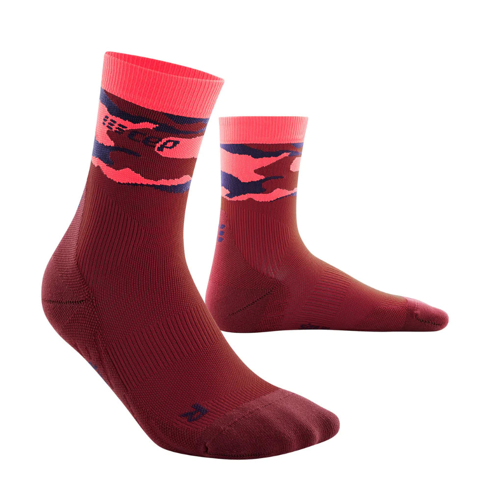 Womens CEP Mid Cut Socks Compression CAMOCLOUD