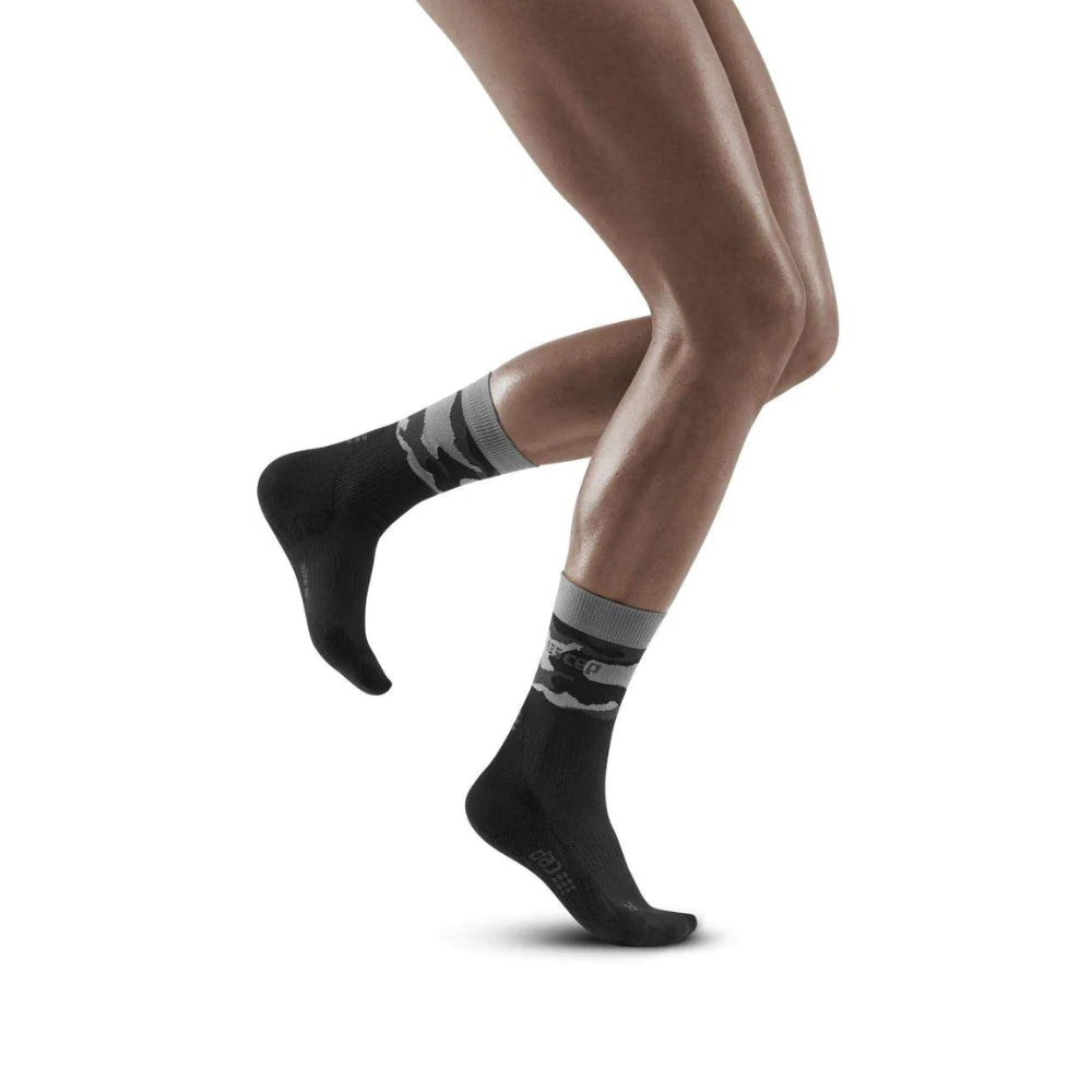 Womens CEP Mid Cut Socks Compression CAMOCLOUD