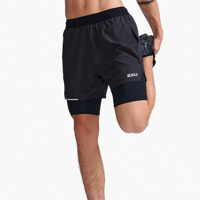 Mens 2XU Aero 2-In-1 5inch Shorts