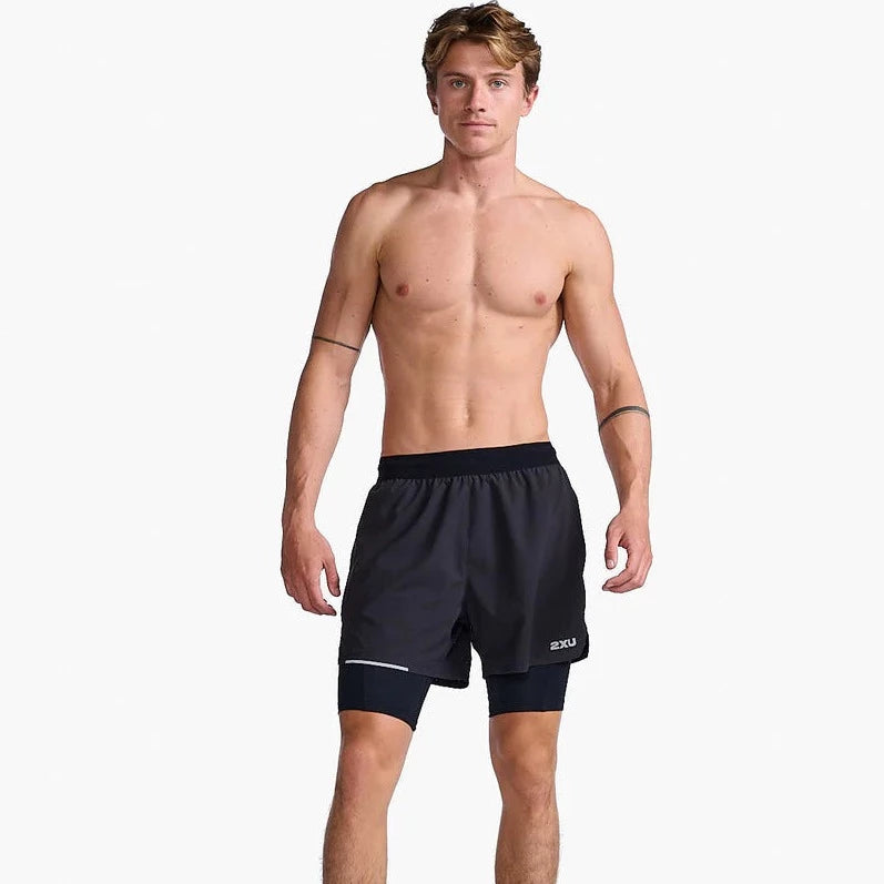 Mens 2XU Aero 2-In-1 5inch Shorts