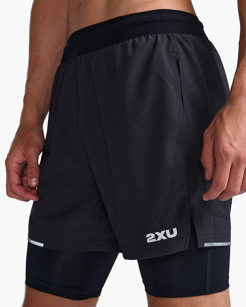 Mens 2XU Aero 2-In-1 5inch Shorts