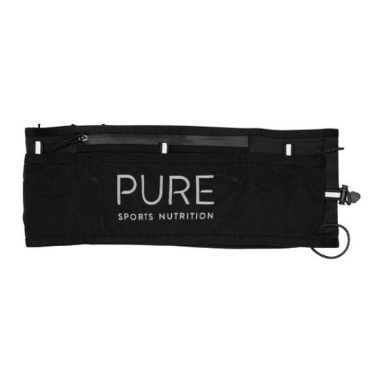 Black trail belt with 'PURE Sports Nutrition' branding on a white background