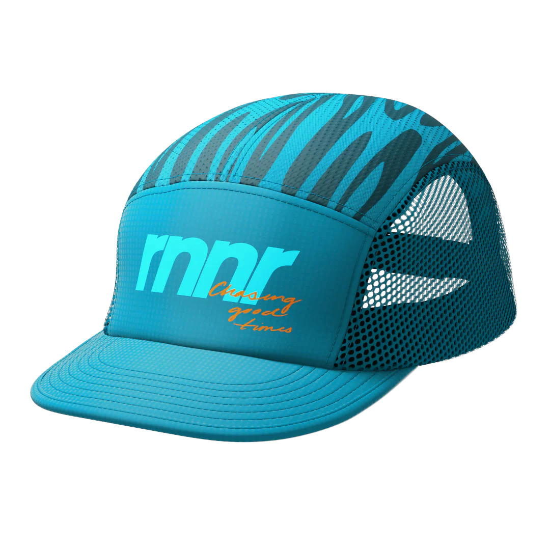 Rnnr Distance Hat - Drippy Cheetah Blue