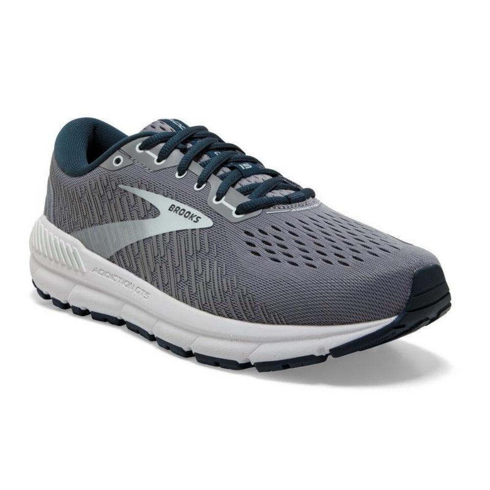 Grey Navy Aqua Womens Brooks Addiction GTS 15 D Width