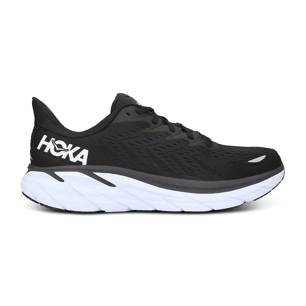 Black White Mens Hoka Clifton 8