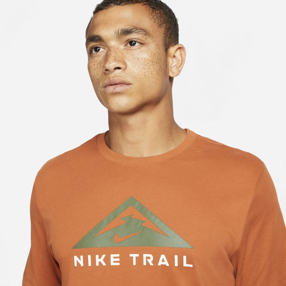 Dark Russett Mens Nike Dri Fit Trail Running Tee