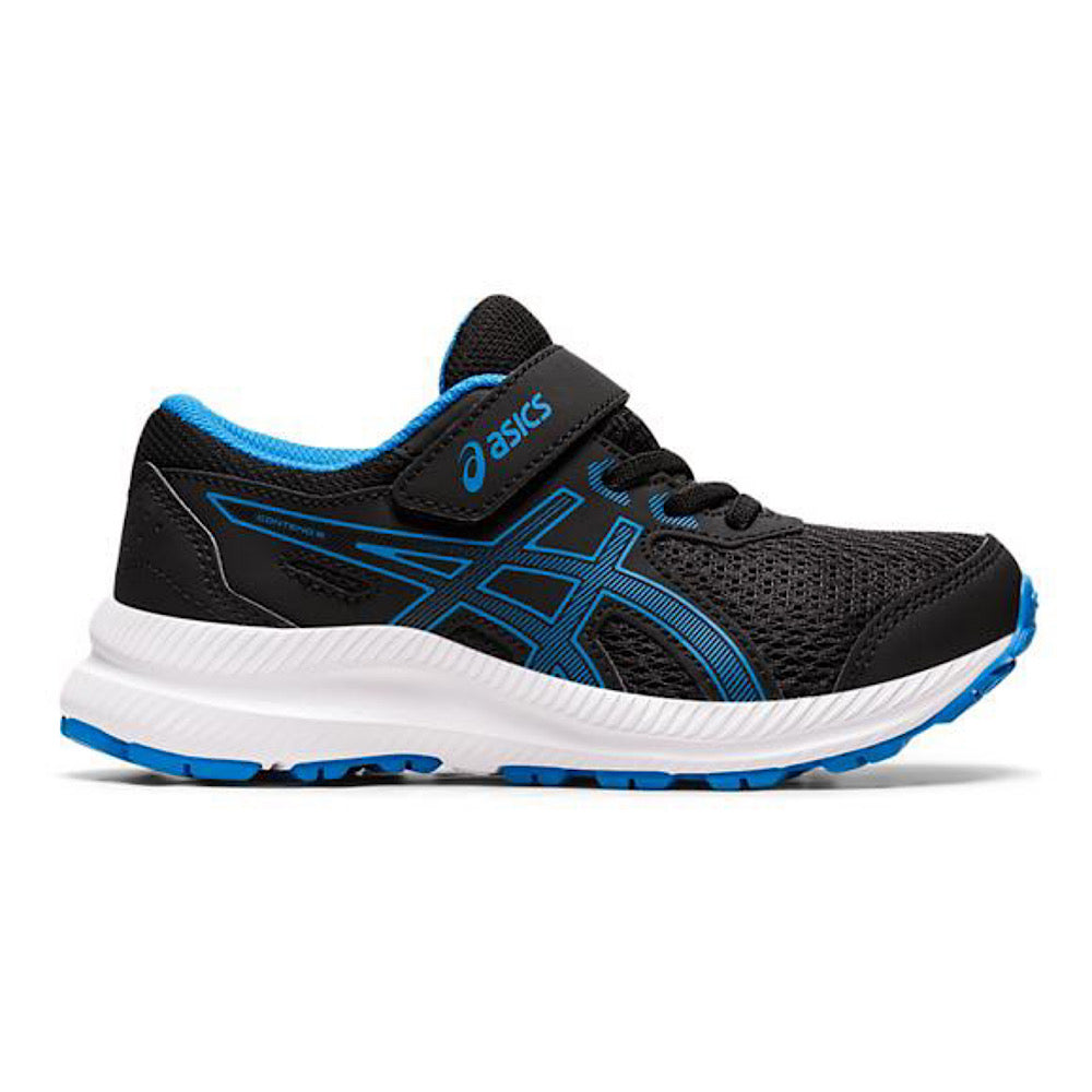 Black Electric Blue Kids Asics Contend 8 PS