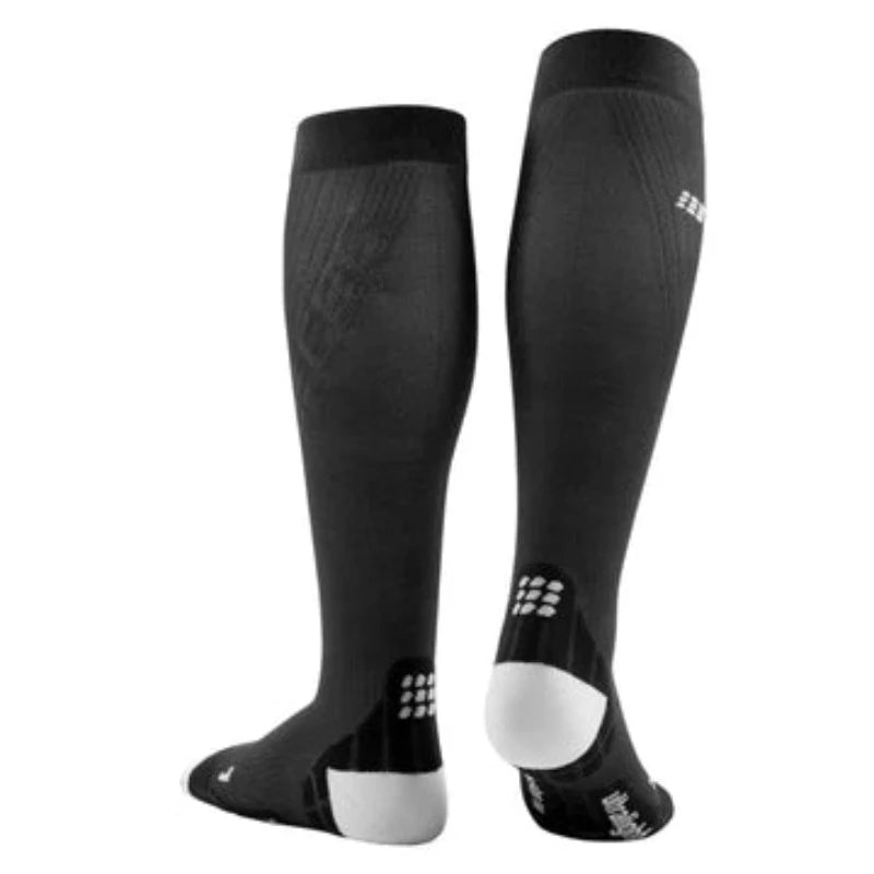 Black Light Grey Mens CEP Run Ultralight Compression Full Sock