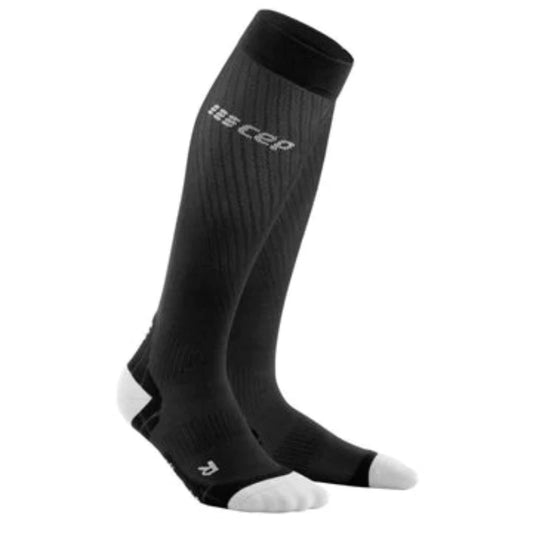 Black Light Grey Mens CEP Run Ultralight Compression Full Sock