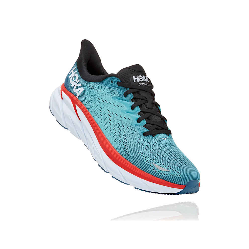 Real Teal Aquarelle Mens Hoka Clifton 8