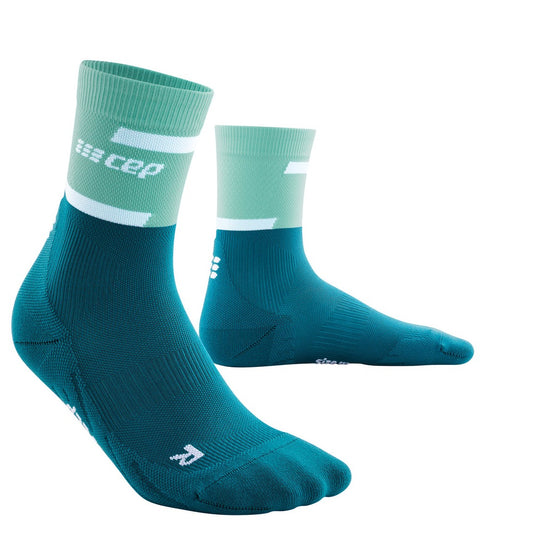 Ocean Petrol Mens Cep The Run Compression Mid-Cut Sock