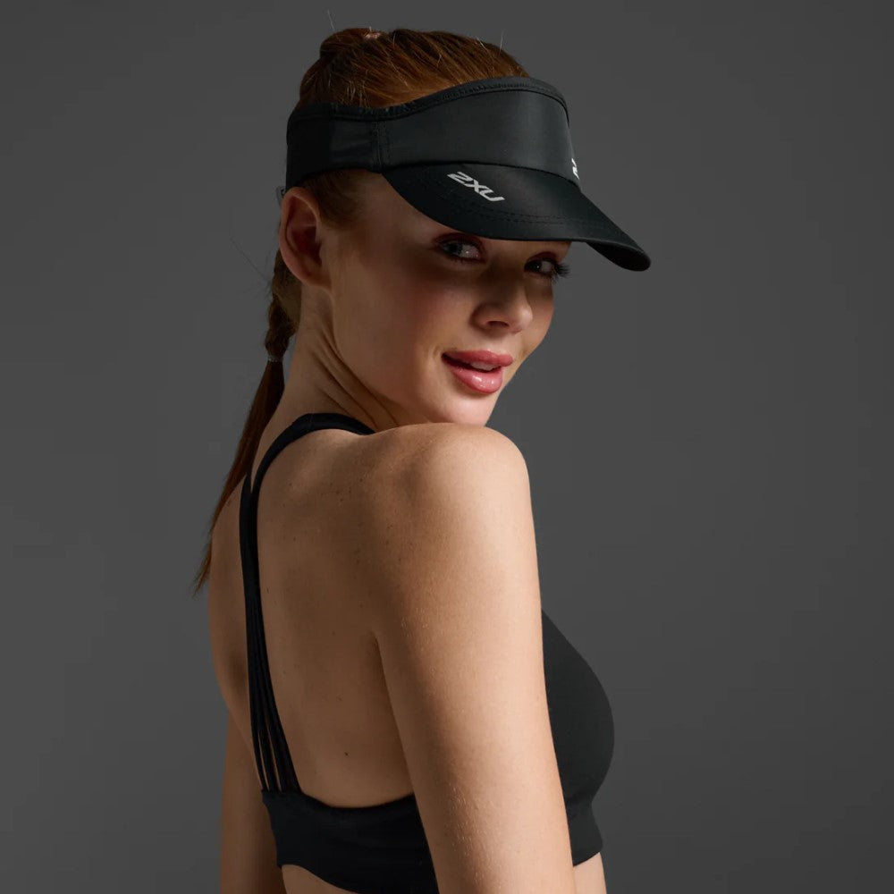 2XU Run Visor - Black/Black