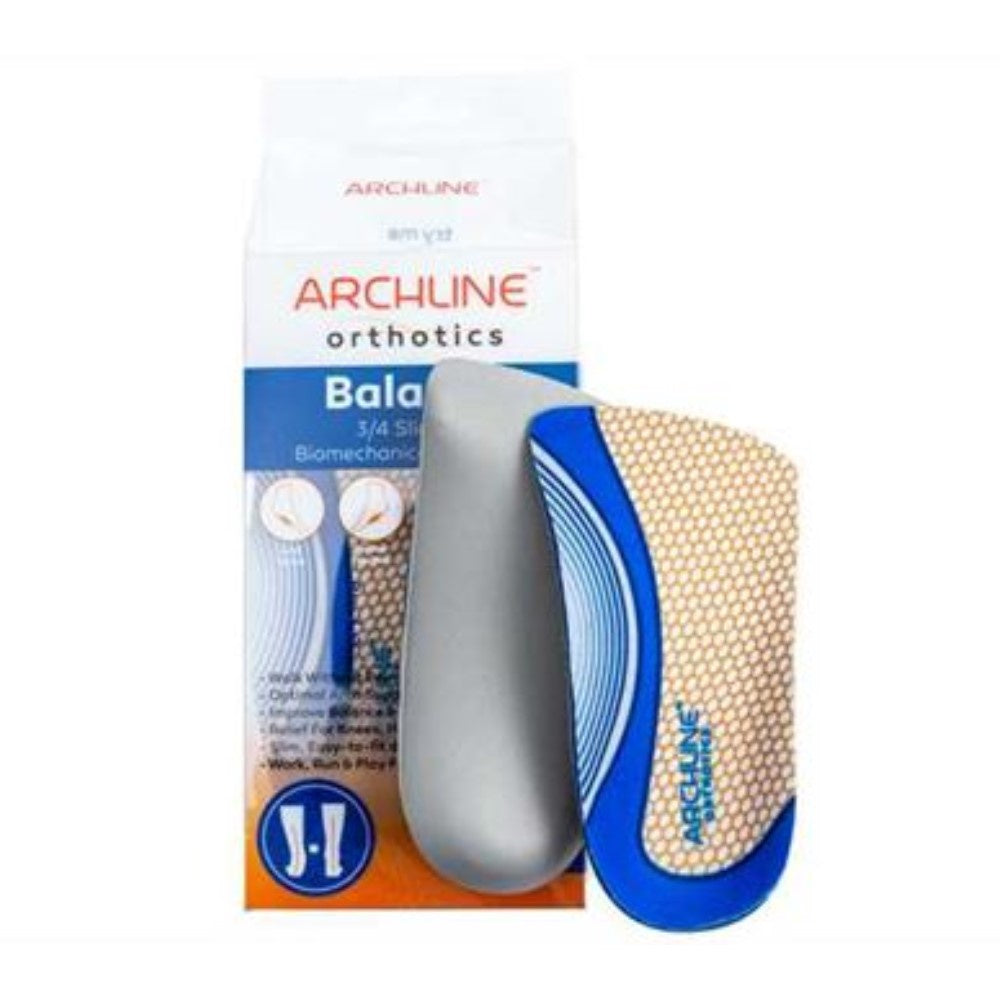 Unisex Archline Balance Orthotic Insoles Slimline 3/4 Length