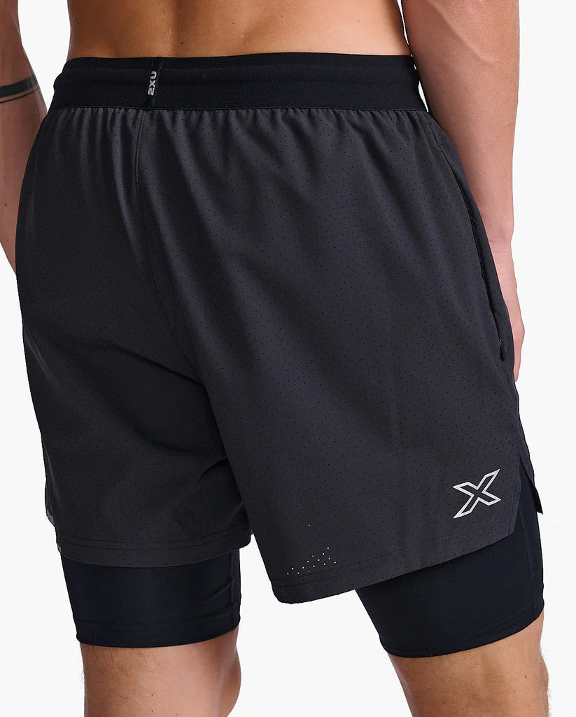 Mens 2XU Aero 2-In-1 5inch Shorts