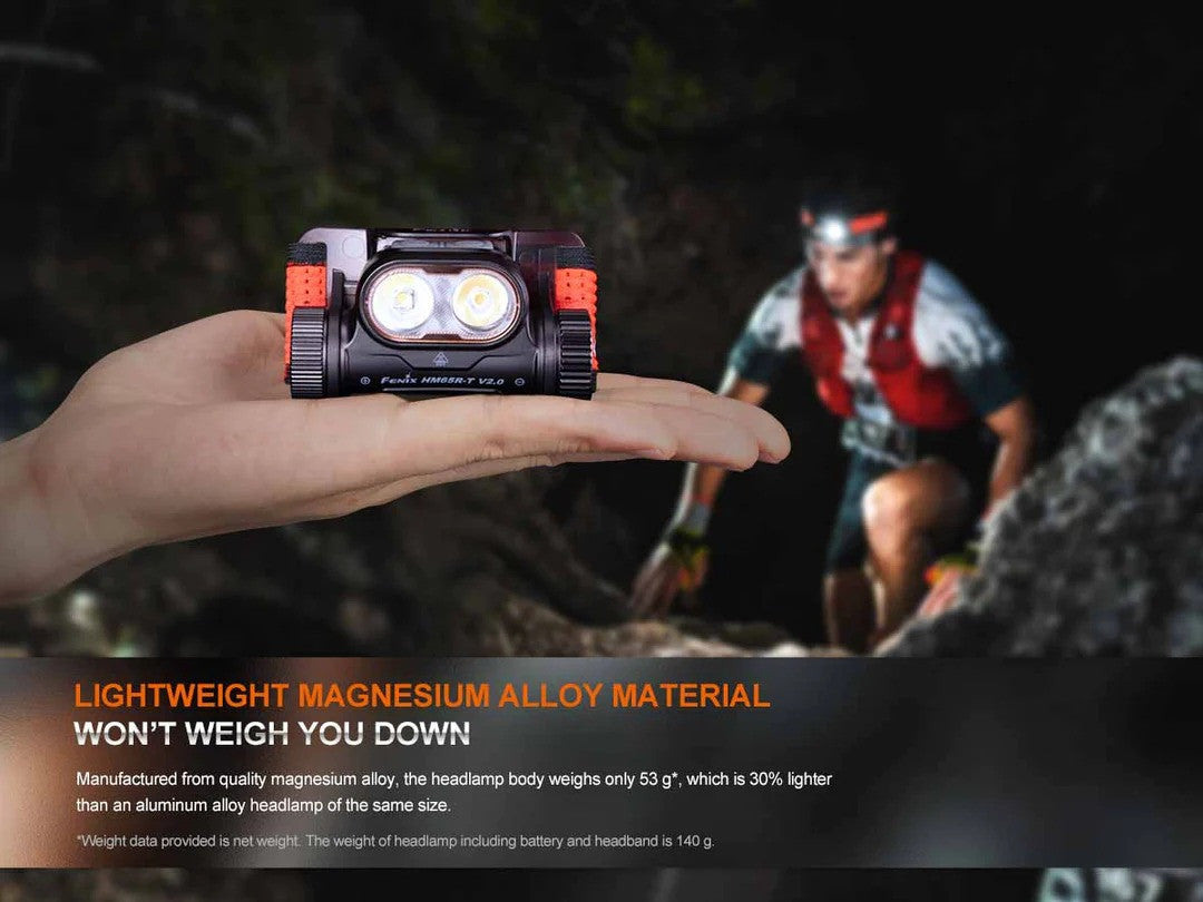 Fenix HM65R-T V2.0 Headlamp Dual Output 1600 Lumen Rechargeable Headlamp