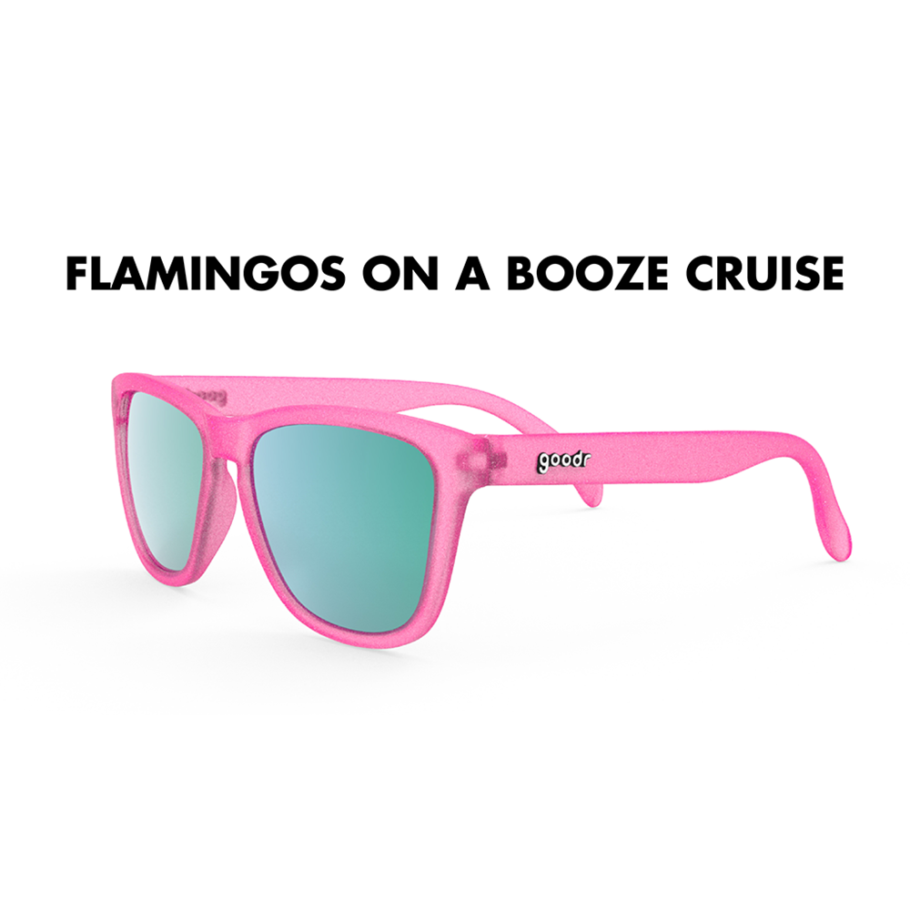 Goodr OG Running Sunglasses - Flamingos On A Booze Cruise