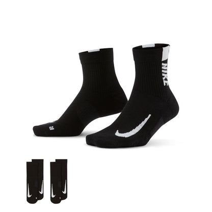 Nike Multiplier Running Socks Ankle (2 Pairs)