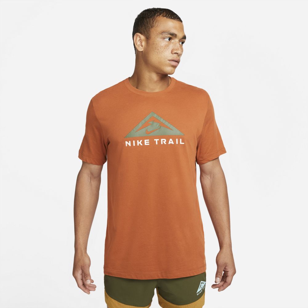 Dark Russett Mens Nike Dri Fit Trail Running Tee