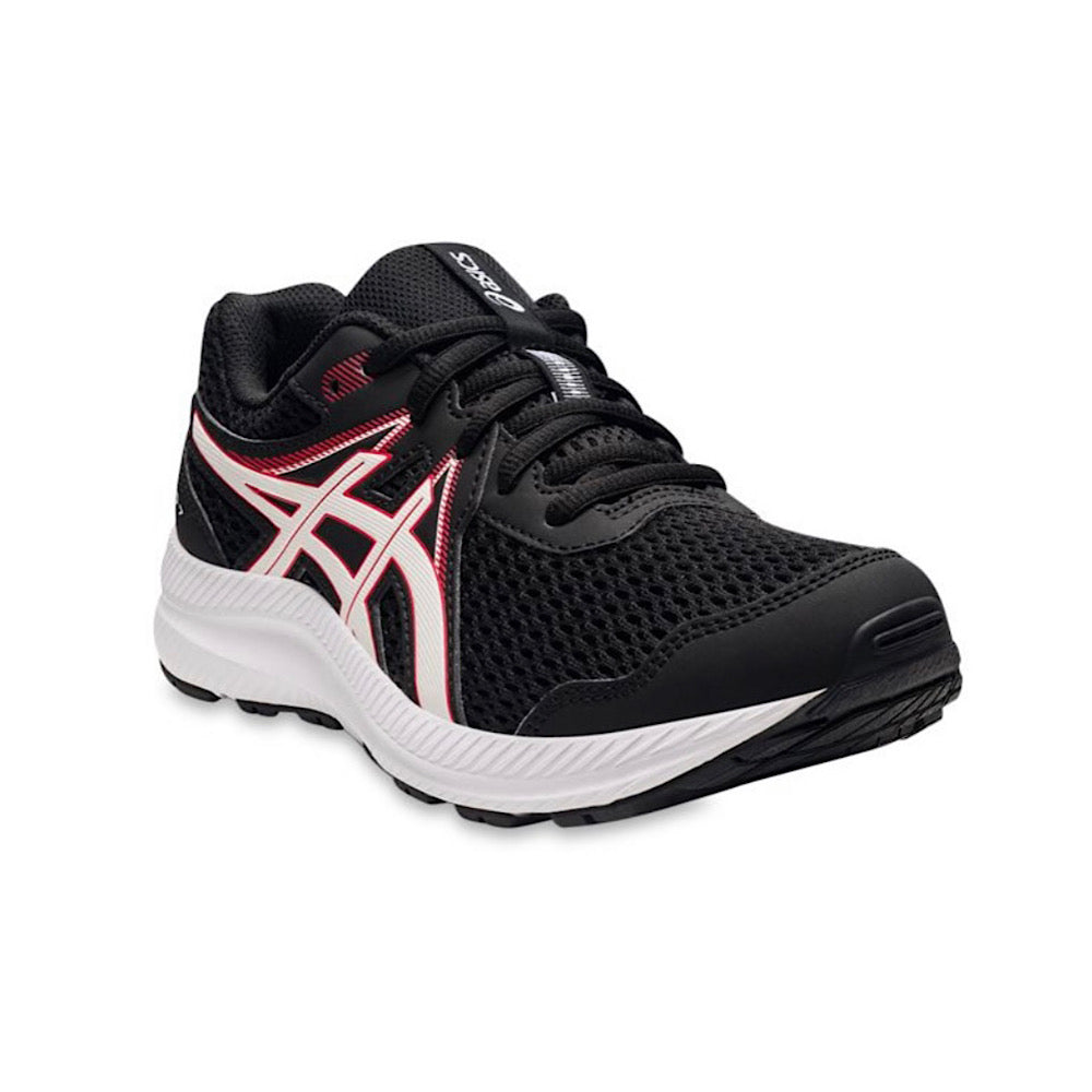 Black Electric Red Kids Asics Contend Black Electric Red