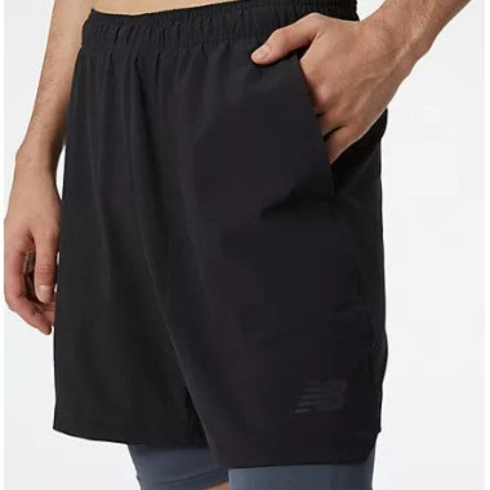 Mens New Balance TW Tech 7" 2 in 1 Shorts