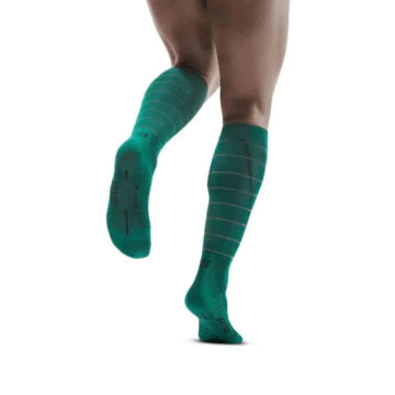 Green Mens CEP Reflective Compression Full Sock