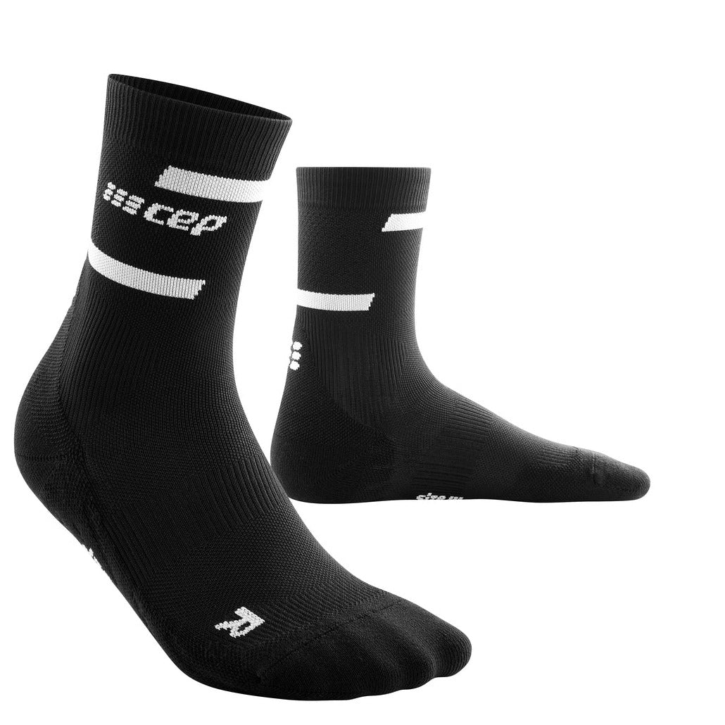 Black  Mens Cep The Run Compression Mid-Cut Sock