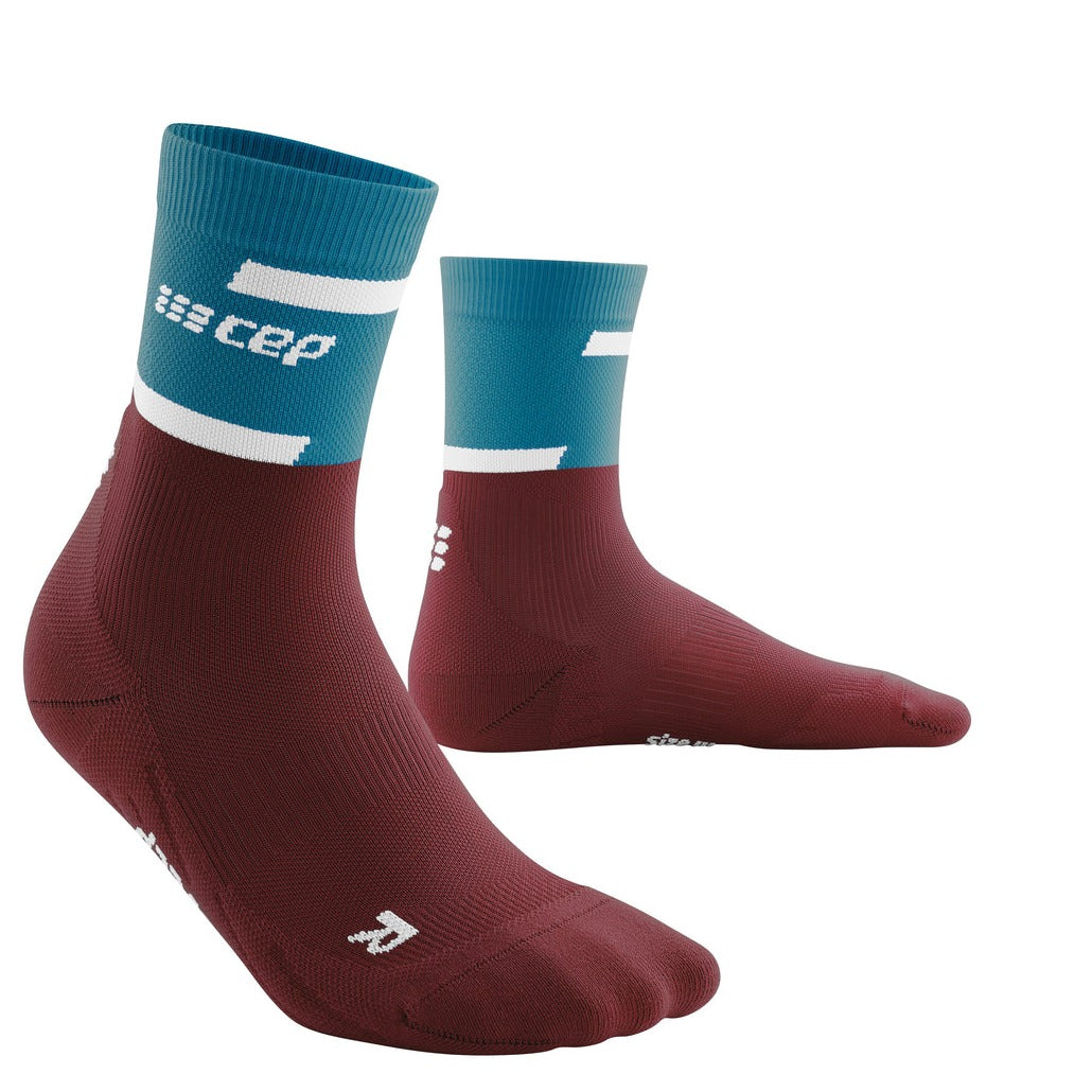  Petrol Mens Cep The Run Compression Mid-Cut Sock