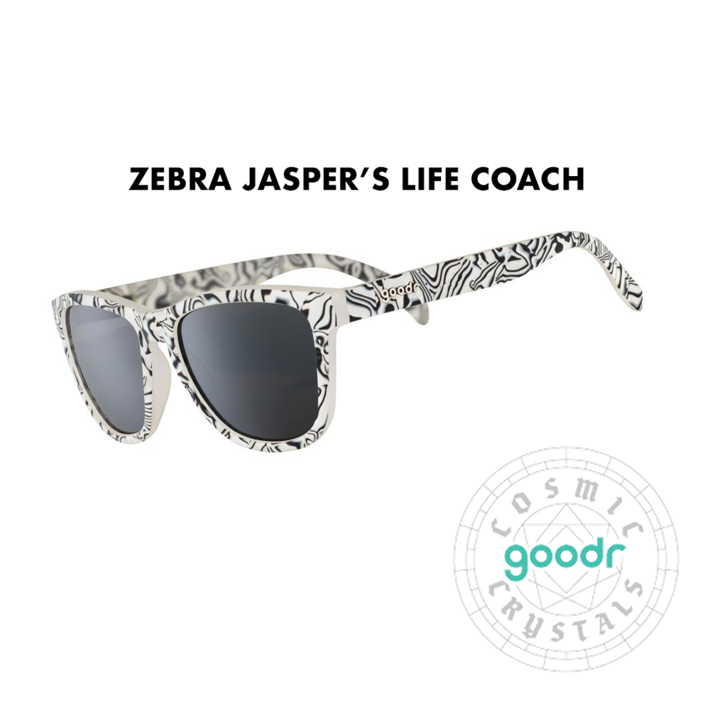 Goodr OG Running Sunglasses - Zebra Jaspers Life Coach